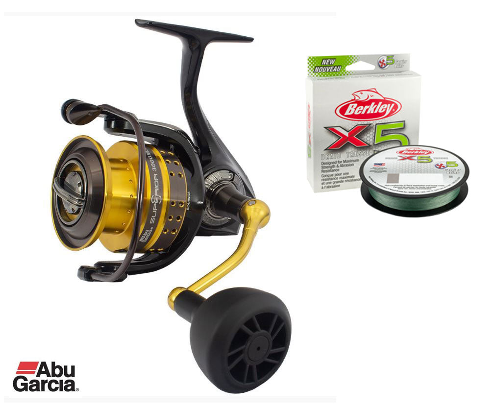 New Abu Garcia Superior 5000H Spinning Reel & Free Berkley X5 Braid