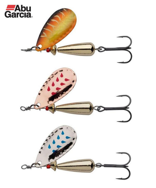 Abu Garcia Droppen Spinners - 3 Pack - Silver / Copper / Tiger - Fishing Lures