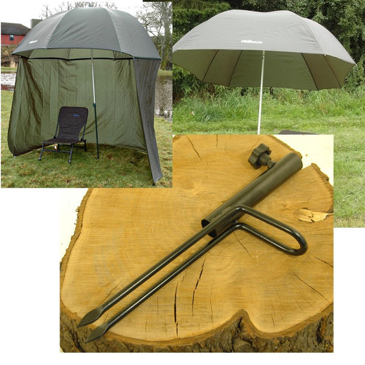 BISON TOP TILT UMBRELLA BROLLY SHELTER COMPLETE WITH FREE BROLLY SPIKE