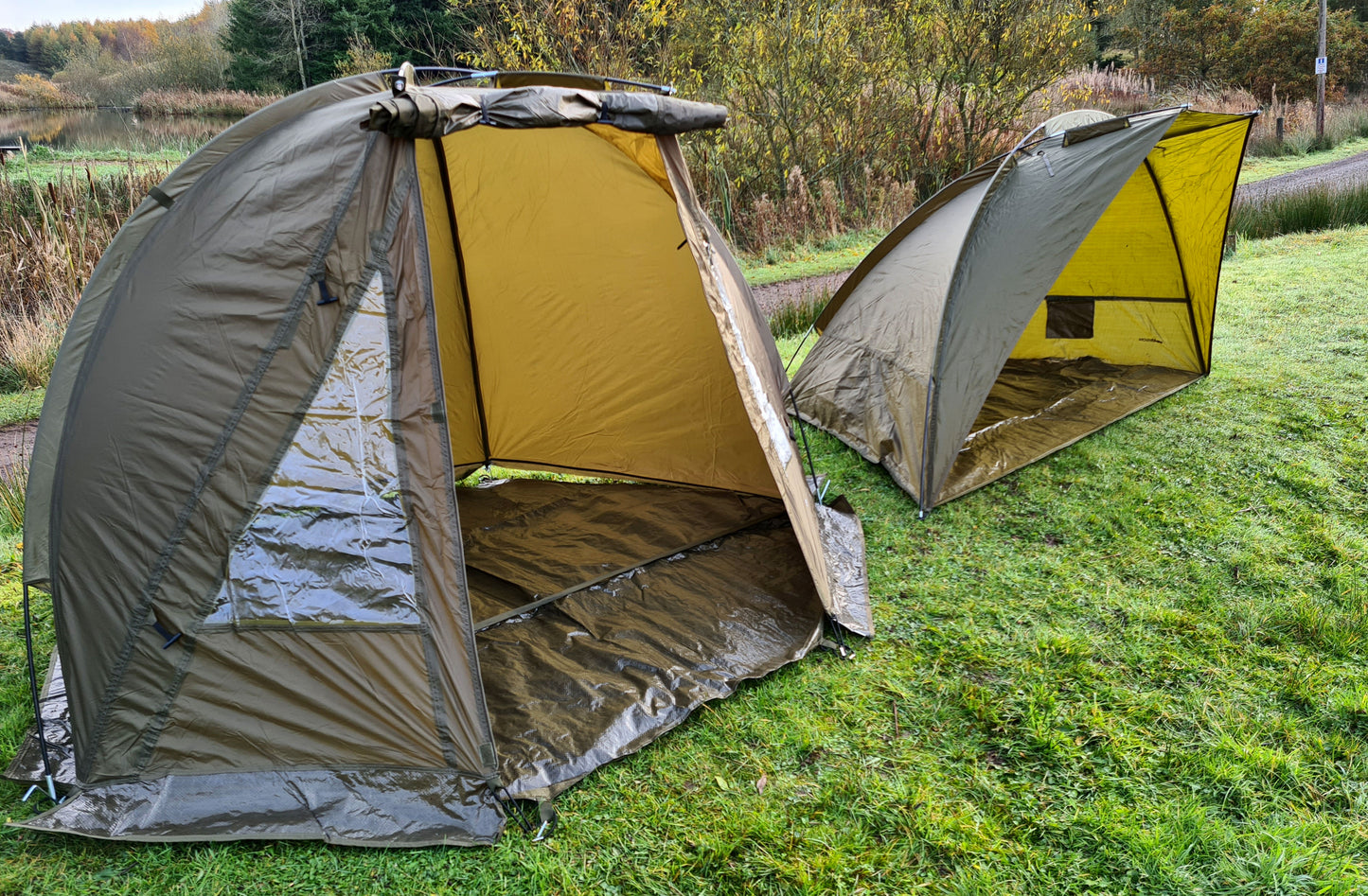 Carp Fishing Bivvy Day Shelter Tent waterproof with fully taped seams (large) xo58