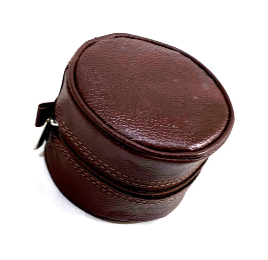 Bison Soft Leather Reel Case Brown - 2.5" X 4" - Medium