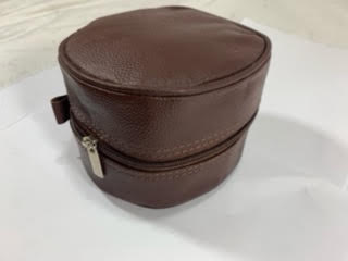 Bison Soft Leather Reel Case Brown - 3.5" X 5" - Large