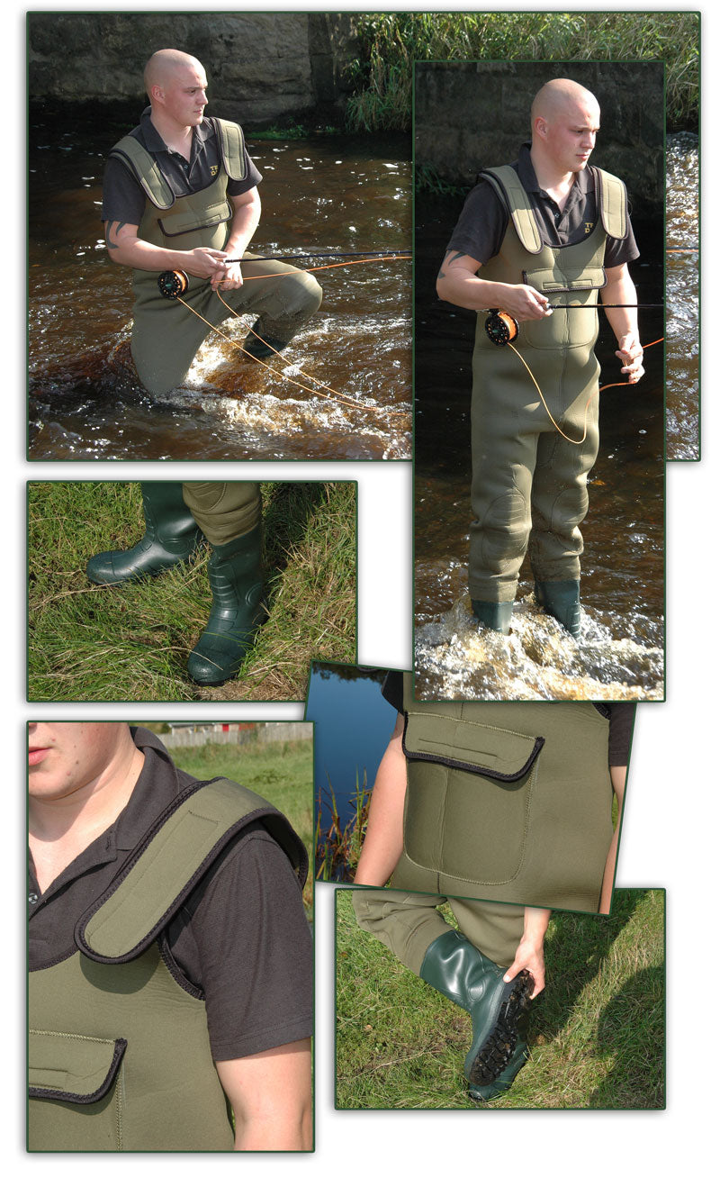 NEOPRENE CHEST WADERS AND WADING JACKET wader 8 med