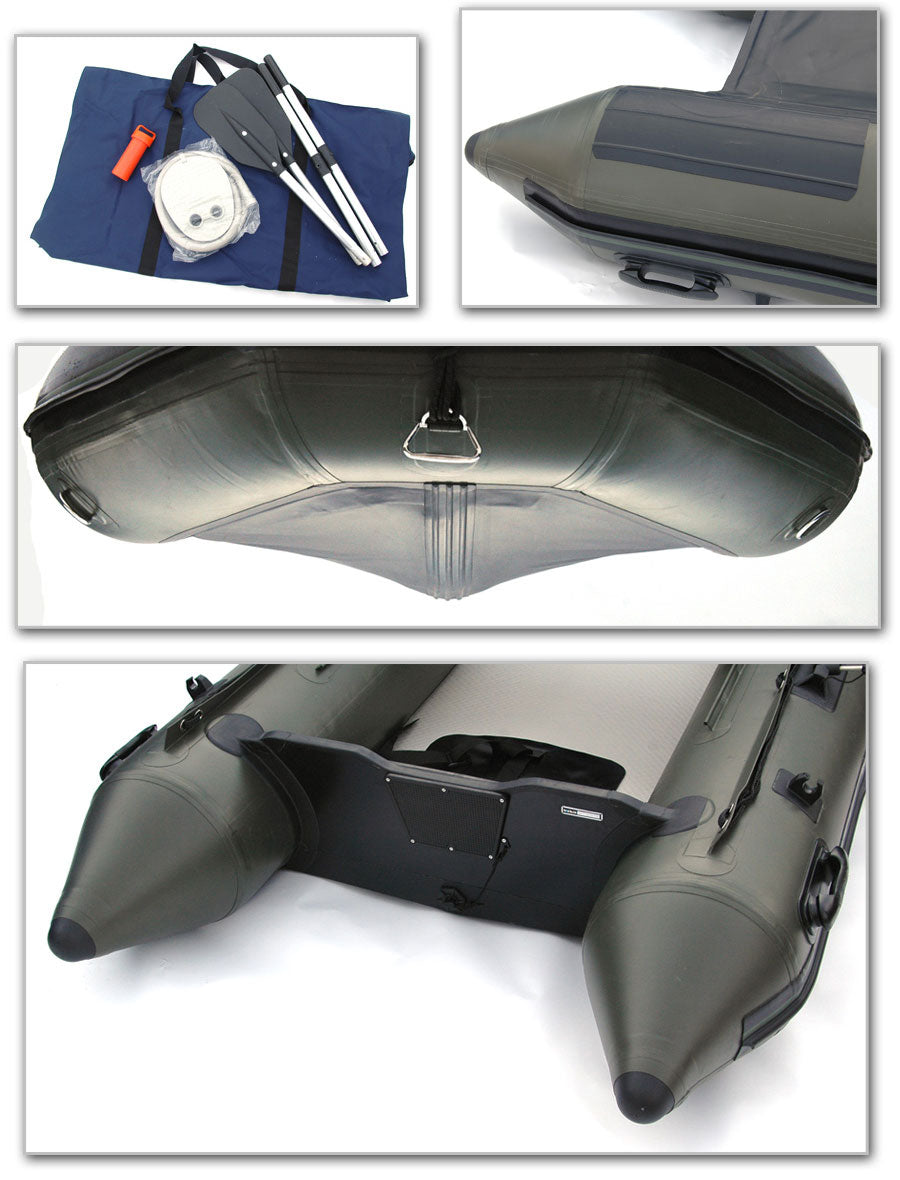 BISON MARINE OLIVE GREEN INFLATABLE FISHING SPORTS AIR RIB BOAT 2.7m.