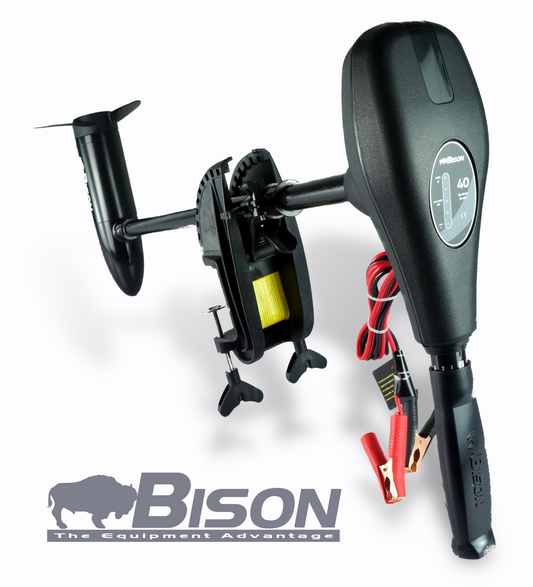 BISON 55lb ELECTRIC OUTBOARD TROLLING MOTOR + BATTERY CHARGER