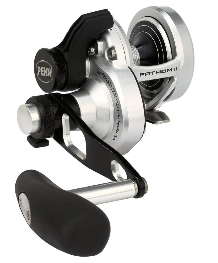 PENN Fathom II 40N LD2 Lever Drag 2 Speed Multiplier Fishing Reel - Bent T Handle - 1645192