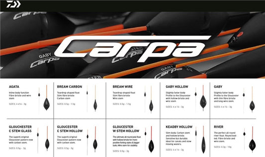 Daiwa Carpa Silver Pole Float Range All Sizes