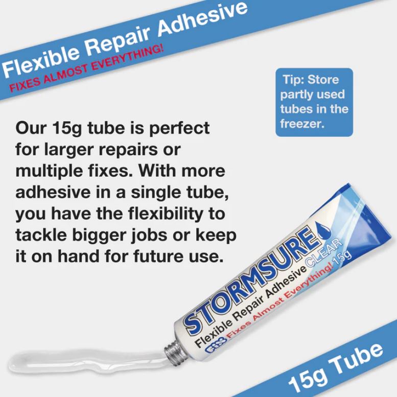 Stormsure Flexible Repair Adhesive (Clear) 15g Tube