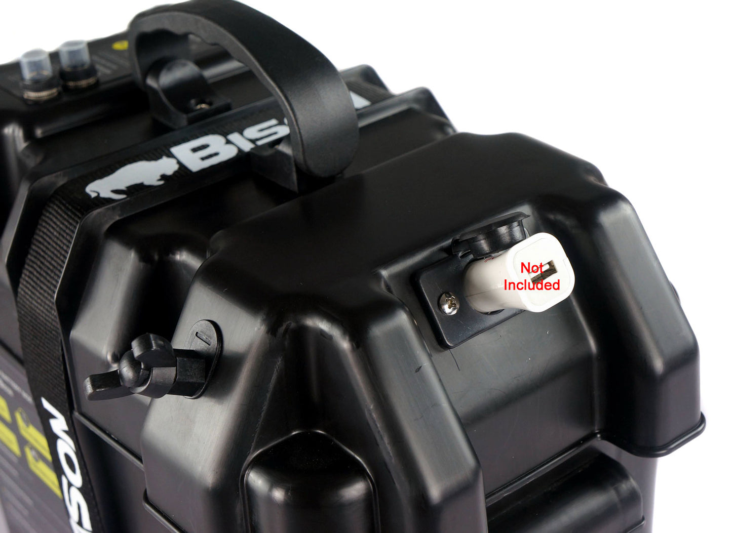 BISON BATTERY BOX CARRIER WITH USB CHARGER, LED METER, BREAKER & 12V SOCKET