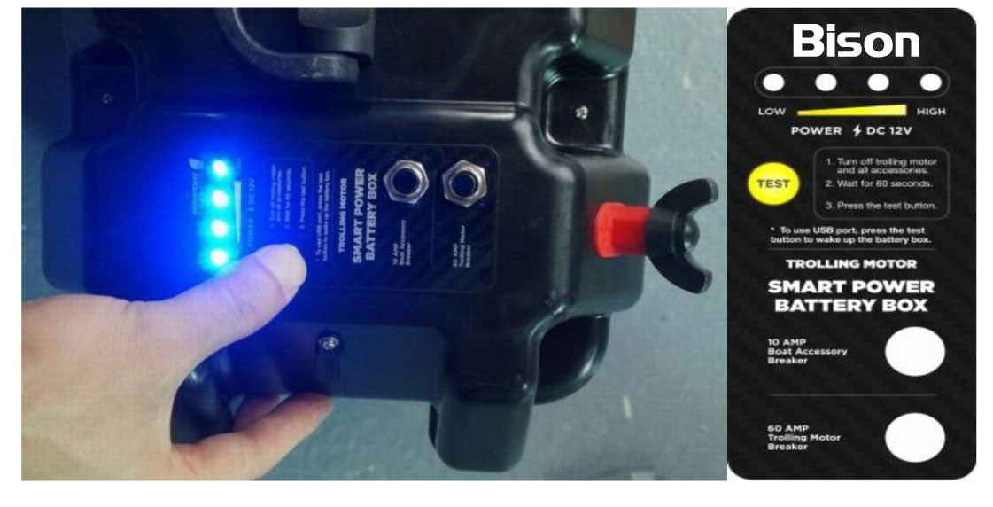 BISON BATTERY BOX CARRIER WITH USB CHARGER, LED METER, BREAKER & 12V SOCKET