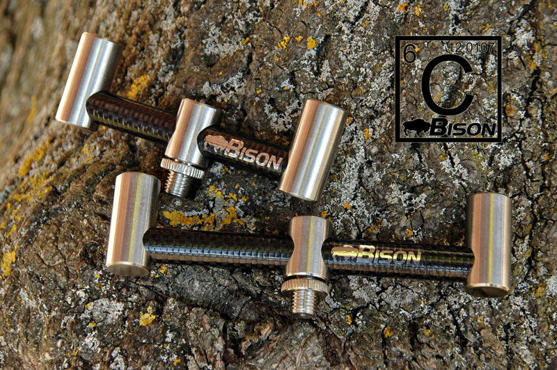 SET OF 2 BISON MICRO CARBON FIBRE AND STAINLESS STEEL BUZZ BARS 6" AND 7"