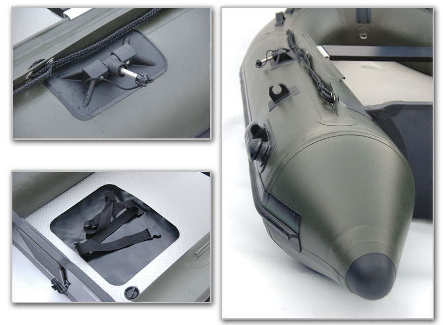 BISON MARINE OLIVE GREEN  INFLATABLE FISHING SPORTS AIR RIB BOAT 2.7m.