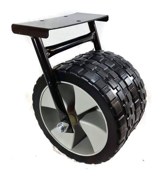 BISON MK2 BARROW DOUBLE WHEEL BRACKET WITH 2 X 10"  PNEUMATIC WHEELS